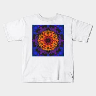 Dot Mandala Flower Yellow Purple and Blue Kids T-Shirt